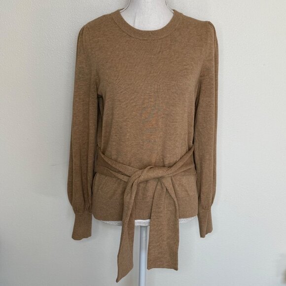 Lauren Ralph Lauren Sweaters - Lauren Ralph Lauren Black Label Sweater Womens M Tan Tie Front Or Back Preppy